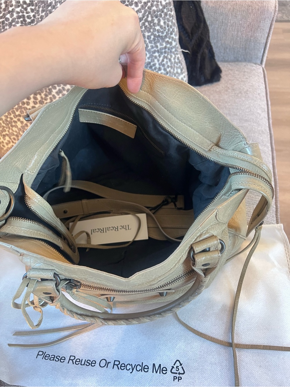 Balenciaga Vintage Le City Velo Beige Latte Leather Satchel Shoulder Bag - Picture 6 of 12